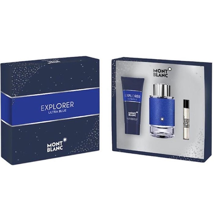 Mont Blanc Explorer Ultra Blue For Men Set Eau De Parfum 100Ml+ Eau De Parfum 7.5Ml + Sg 100Ml