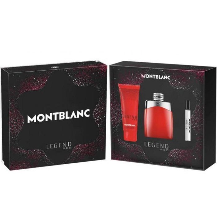 Mont Blanc Legend Red For Men Set Eau De Parfum 100Ml + Eau De Parfum 7.5Ml + Sg 100Ml (New Pack)