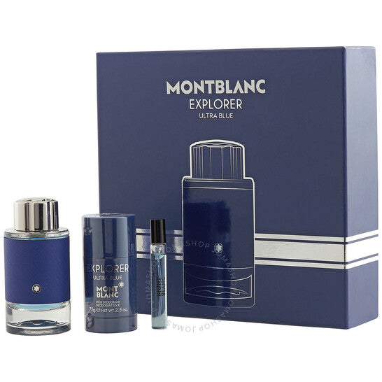 Mont Blanc Explorer Ultra Blue For Men Set Eau De Parfum 100Ml + Eau De Parfum 7.5Ml + Deo Stick 75G