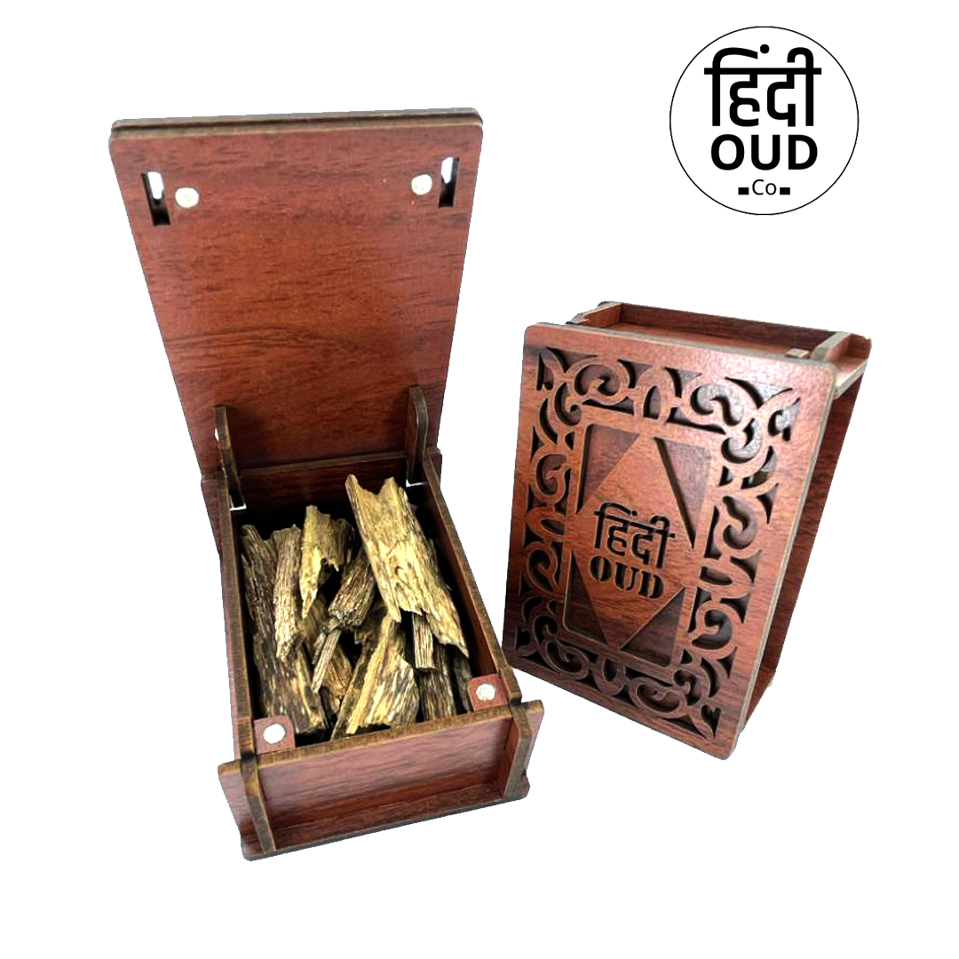 Luxury Assam Hindi Natural Agarwood | Oud Chips By TripurAgar - Incense | Oud | Bakhoor | HandCrafted | Exotic Hindi Oud