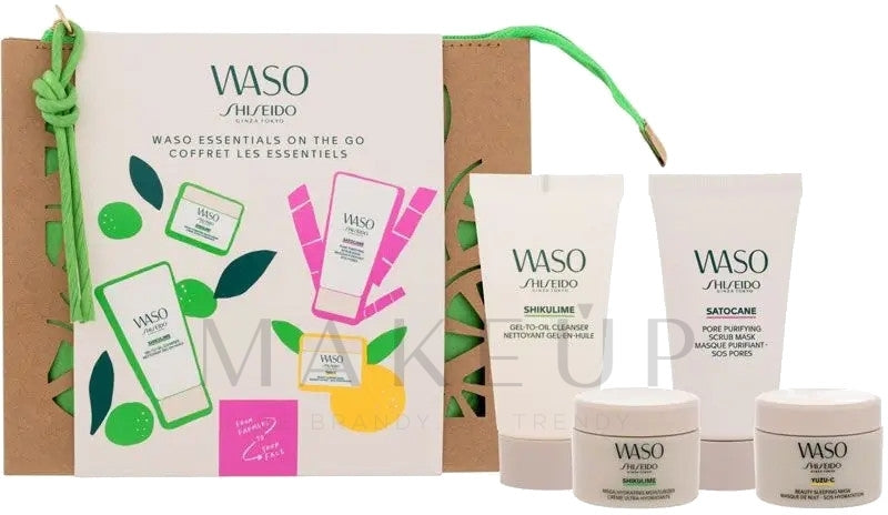Shiseido Waso Esentials On The Go For Women Set (Oil Clener 30Ml + Cream 15Ml + Sleep Mask 15Ml + Scrub M